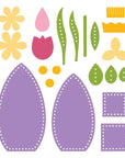 Spellbinders - 3D Felt Décor Spring Collection - Dies - 3D Eggs & Flowers-ScrapbookPal