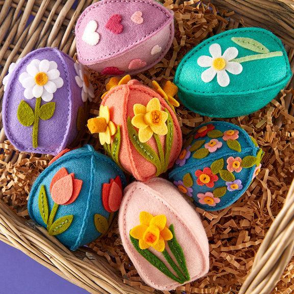 Spellbinders - 3D Felt Décor Spring Collection - Dies - 3D Eggs &amp; Flowers-ScrapbookPal