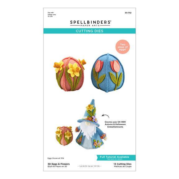 Spellbinders - 3D Felt Décor Spring Collection - Dies - 3D Eggs &amp; Flowers-ScrapbookPal
