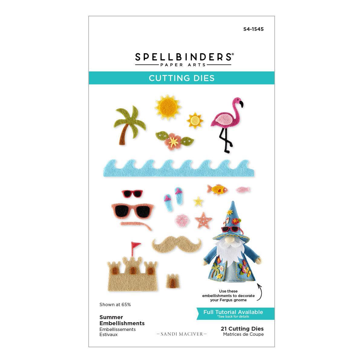 Spellbinders - 3D Felt Décor Summer Collection - Dies - Summer Embellishments-ScrapbookPal