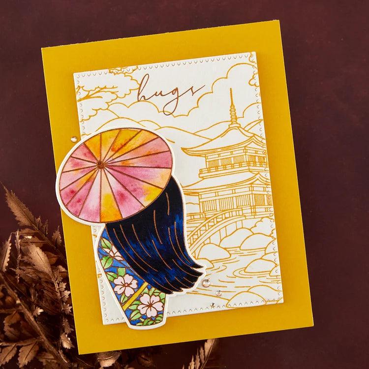 Spellbinders - Autumn in Kyoto Collection - Letterpress + Foil Plate &amp; Dies - Autumn in Kyoto-ScrapbookPal