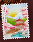 Spellbinders - Autumn in Kyoto Collection - Letterpress + Foil Plate & Stencils - Scenic Kyoto-ScrapbookPal