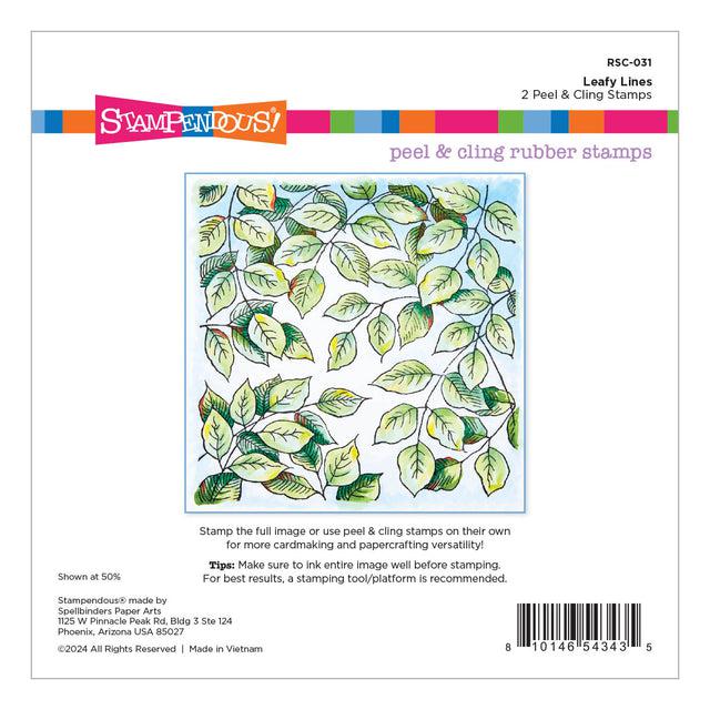 Spellbinders - Beautiful Backgrounds Collection - Cling Stamps - Stampendous Leafy Lines-ScrapbookPal