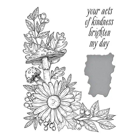 Spellbinders - BetterPress Autumn Collection - Press Plate &amp; Dies - Autumn Floral Corner-ScrapbookPal