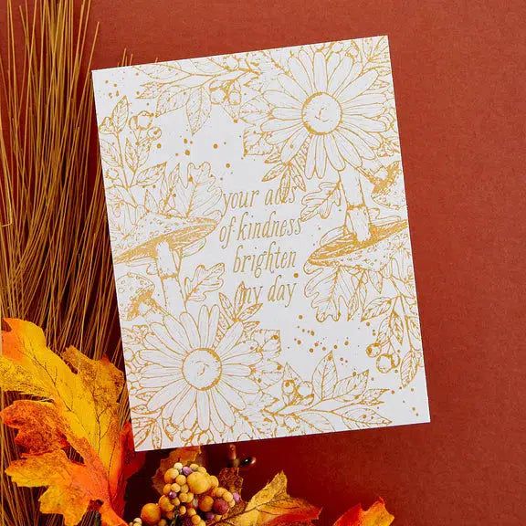Spellbinders - BetterPress Autumn Collection - Press Plate &amp; Dies - Autumn Floral Corner-ScrapbookPal