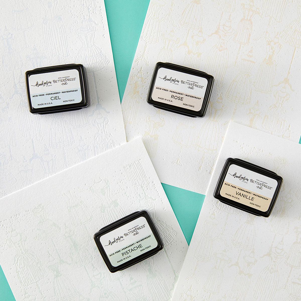 Spellbinders - BetterPress - Mini Ink Set - Blushing Macarons-ScrapbookPal