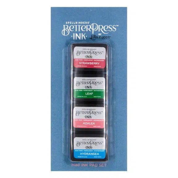 Spellbinders - BetterPress - Mini Ink Set - Flower Garden, 4 pack-ScrapbookPal