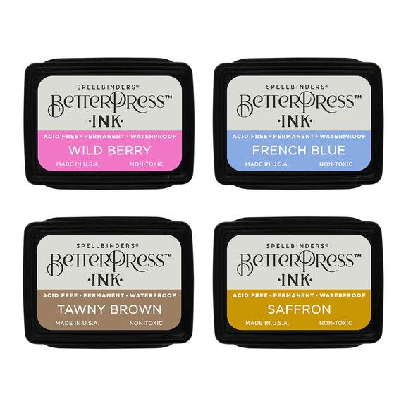Spellbinders - BetterPress - Mini Ink Set - Nature Tones, 4 pack-ScrapbookPal