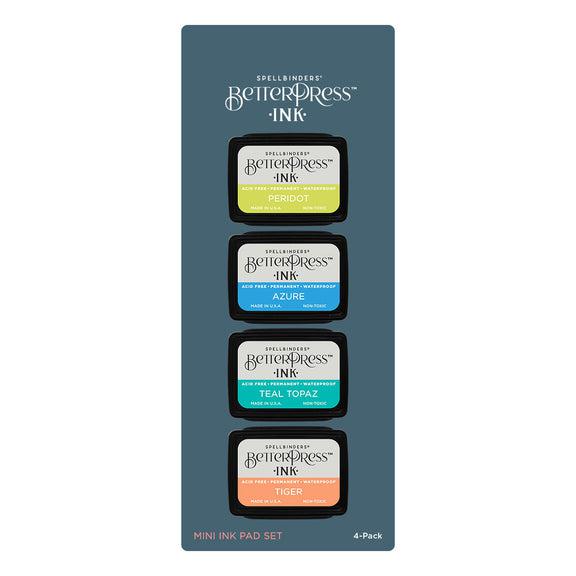 Spellbinders - BetterPress - Mini Ink Set - Tropical, 4 pack-ScrapbookPal