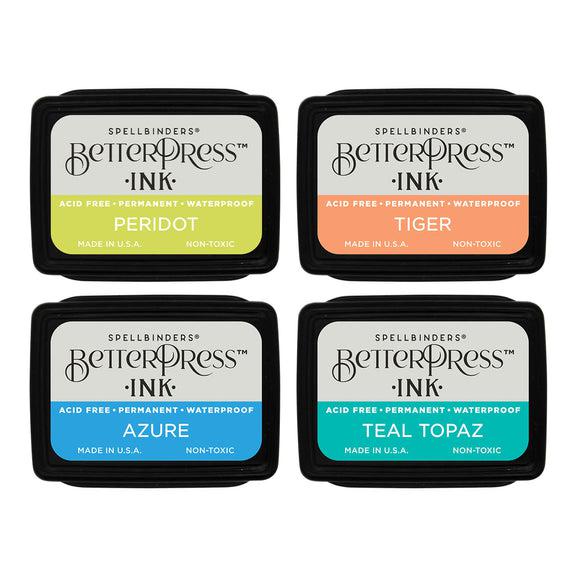 Spellbinders - BetterPress - Mini Ink Set - Tropical, 4 pack-ScrapbookPal