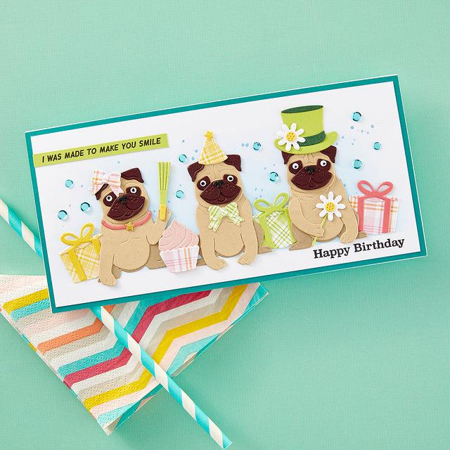 Spellbinders - Bibi's Cats and Pugs Collection - Clear Stamps - Cats and Pugs Sentiments-ScrapbookPal