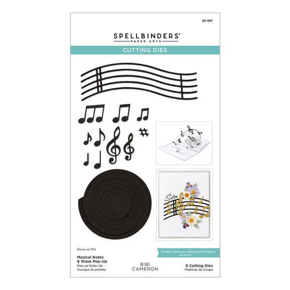 Spellbinders - Bibi's Musical Notes Collection - Dies - Musical Notes & Stave Pop-Up-ScrapbookPal