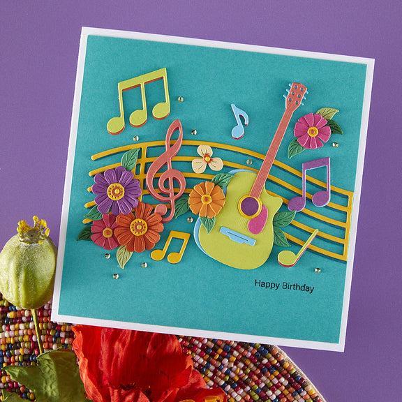 Spellbinders - Bibi's Musical Notes Collection - Dies - Musical Notes & Stave Pop-Up-ScrapbookPal