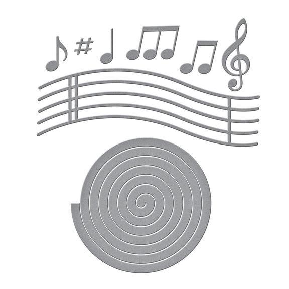 Spellbinders - Bibi's Musical Notes Collection - Dies - Musical Notes & Stave Pop-Up-ScrapbookPal