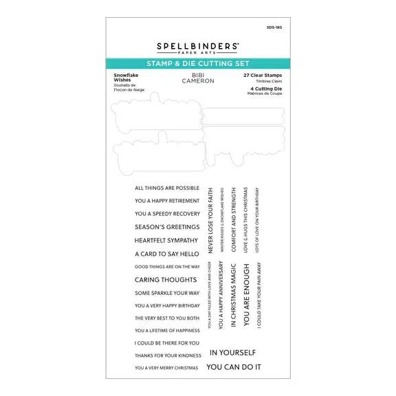 Spellbinders - Bibi's Snowflakes Collection - Clear Stamps &amp; Dies - Snowflake Wishes-ScrapbookPal