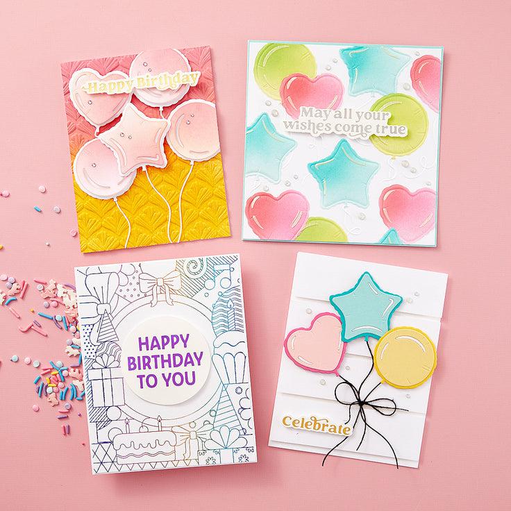 Spellbinders - Birthday Bash Collection - Hot Foil Plates &amp; Dies - Birthday Sentiments-ScrapbookPal