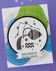 Spellbinders - Block Print Zodiacs Collection - Registration Press + Foil Plates - Block Print Aquarius-ScrapbookPal