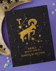 Spellbinders - Block Print Zodiacs Collection - Registration Press + Foil Plates - Block Print Aries-ScrapbookPal