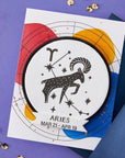 Spellbinders - Block Print Zodiacs Collection - Registration Press + Foil Plates - Block Print Aries-ScrapbookPal