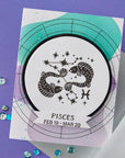 Spellbinders - Block Print Zodiacs Collection - Registration Press + Foil Plates - Block Print Pisces-ScrapbookPal