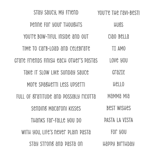 Spellbinders - Buon Appetito Collection - Clear Stamps - Stay Saucy-ScrapbookPal