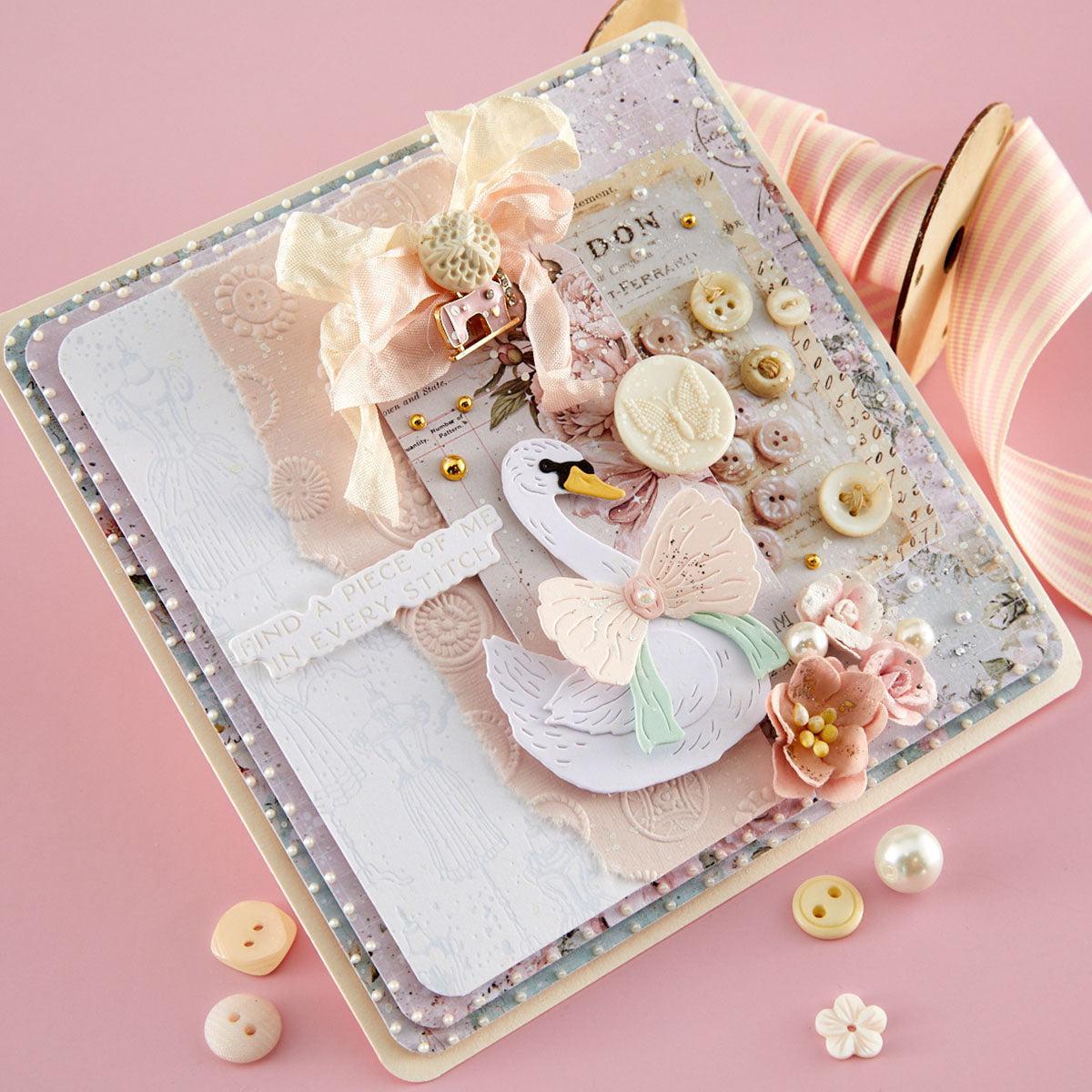 Spellbinders - Buttons &amp; Keepsakes Collection - Letterpress + Foil Plate - Vintage Atelier-ScrapbookPal