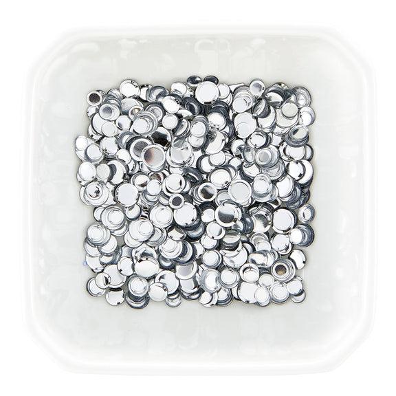 Spellbinders - Card Shoppe Essentials - Color Essentials Sequins - Silver Smooth Discs-ScrapbookPal