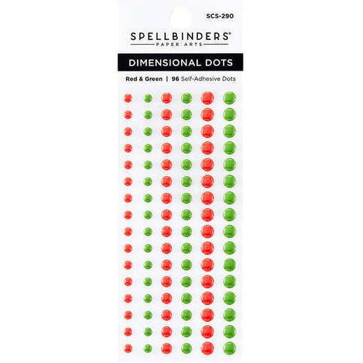 Spellbinders - Card Shoppe Essentials - Enamel Dots - Dimensional Red &amp; Green-ScrapbookPal