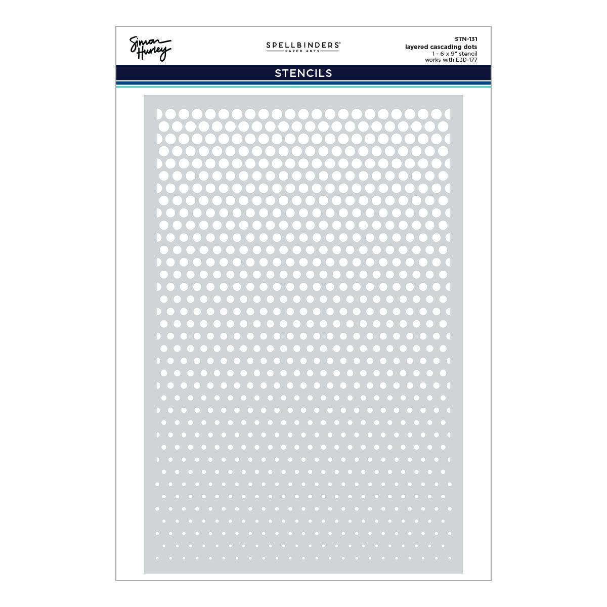 Spellbinders - Cascading Coneflowers Collection - Stencils - Layered Cascading Dots-ScrapbookPal