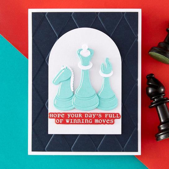 Spellbinders - Checkmate Collection - Clear Stamps &amp; Dies - Well Played Sentiments-ScrapbookPal