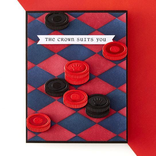 Spellbinders - Checkmate Collection - Clear Stamps &amp; Dies - Well Played Sentiments-ScrapbookPal