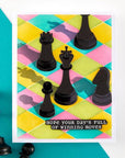 Spellbinders - Checkmate Collection - Clear Stamps & Dies - Well Played Sentiments-ScrapbookPal