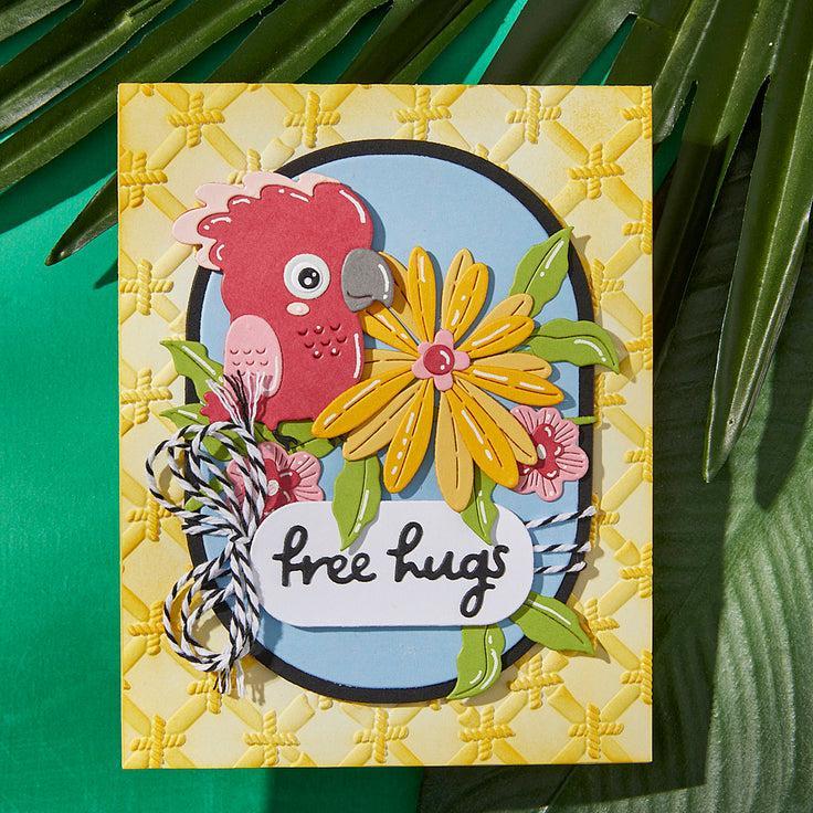 Spellbinders - Cheerful Chirps Collection - 3D Embossing Folder - Bamboo Screen-ScrapbookPal