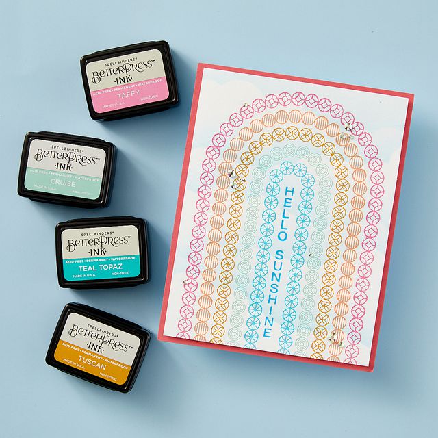 Spellbinders - Cheers to You Collection - Registration Press Plates - Arched Messages-ScrapbookPal