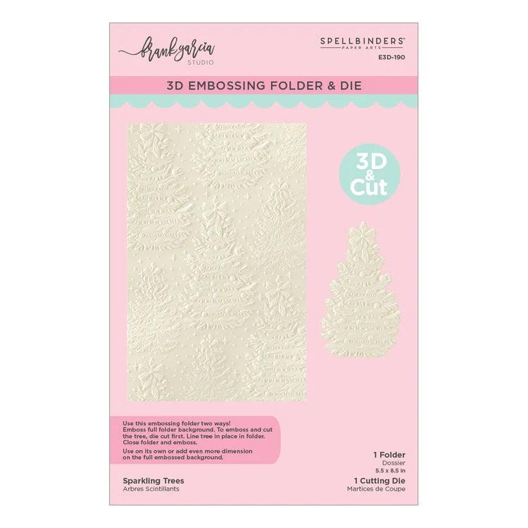 Spellbinders - Christmas Blush Collection - 3D Embossing Folder - Sparkling Trees-ScrapbookPal