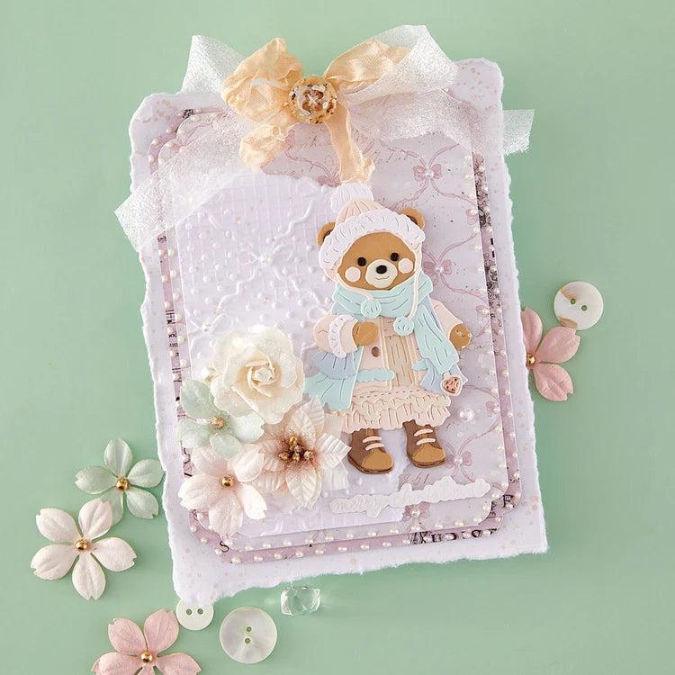 Spellbinders - Christmas Blush Collection - Dies - Bundled Up Winter Bear-ScrapbookPal
