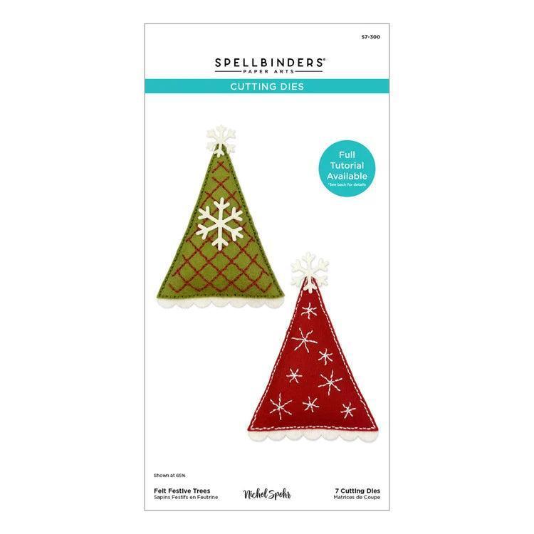 Spellbinders - Christmas Felt Stitch &amp; Create Collection - Dies - Felt Festive Trees-ScrapbookPal