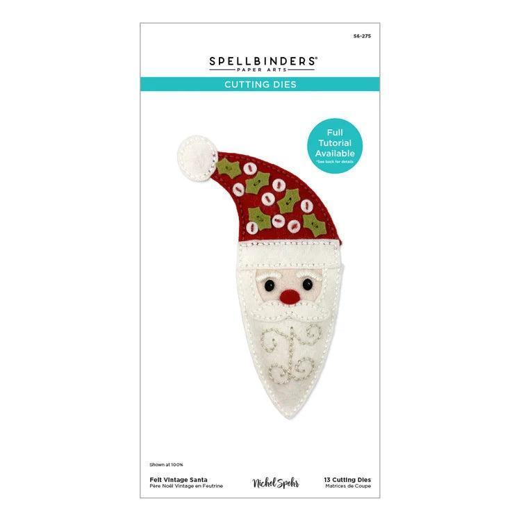Spellbinders - Christmas Felt Stitch &amp; Create Collection - Dies - Felt Vintage Santa-ScrapbookPal
