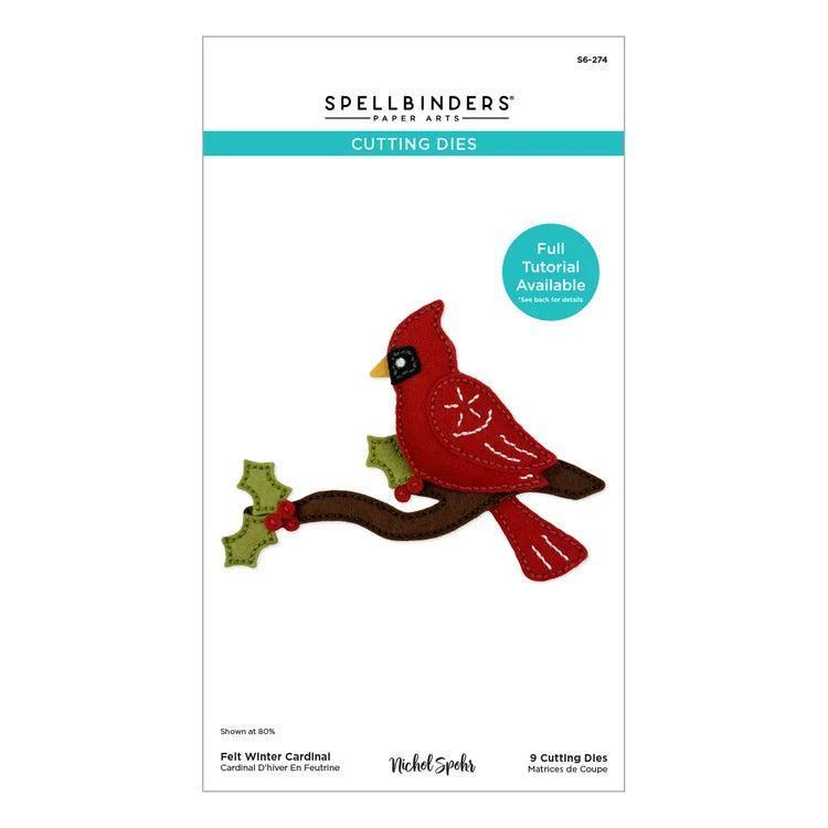 Spellbinders - Christmas Felt Stitch &amp; Create Collection - Dies - Felt Winter Cardinal-ScrapbookPal