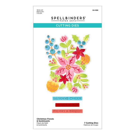 Spellbinders - Classic Christmas Collection - Dies - Christmas Florals &amp; Sentiments-ScrapbookPal