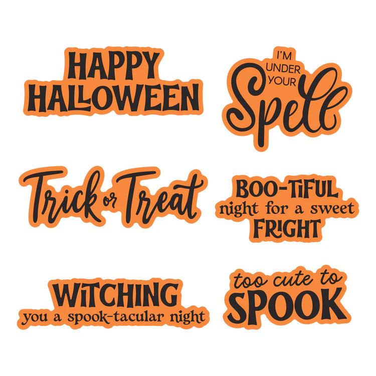 Spellbinders - Classic Mouse Costume Party Collection - Clear Stamps &amp; Dies - Classic Mouse Trick-or-Treat Sentiments-ScrapbookPal