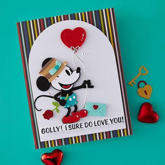 Spellbinders - Classic Mouse Love Collection - Press Plate &amp; Dies - Classic Mouse Love Sentiments-ScrapbookPal