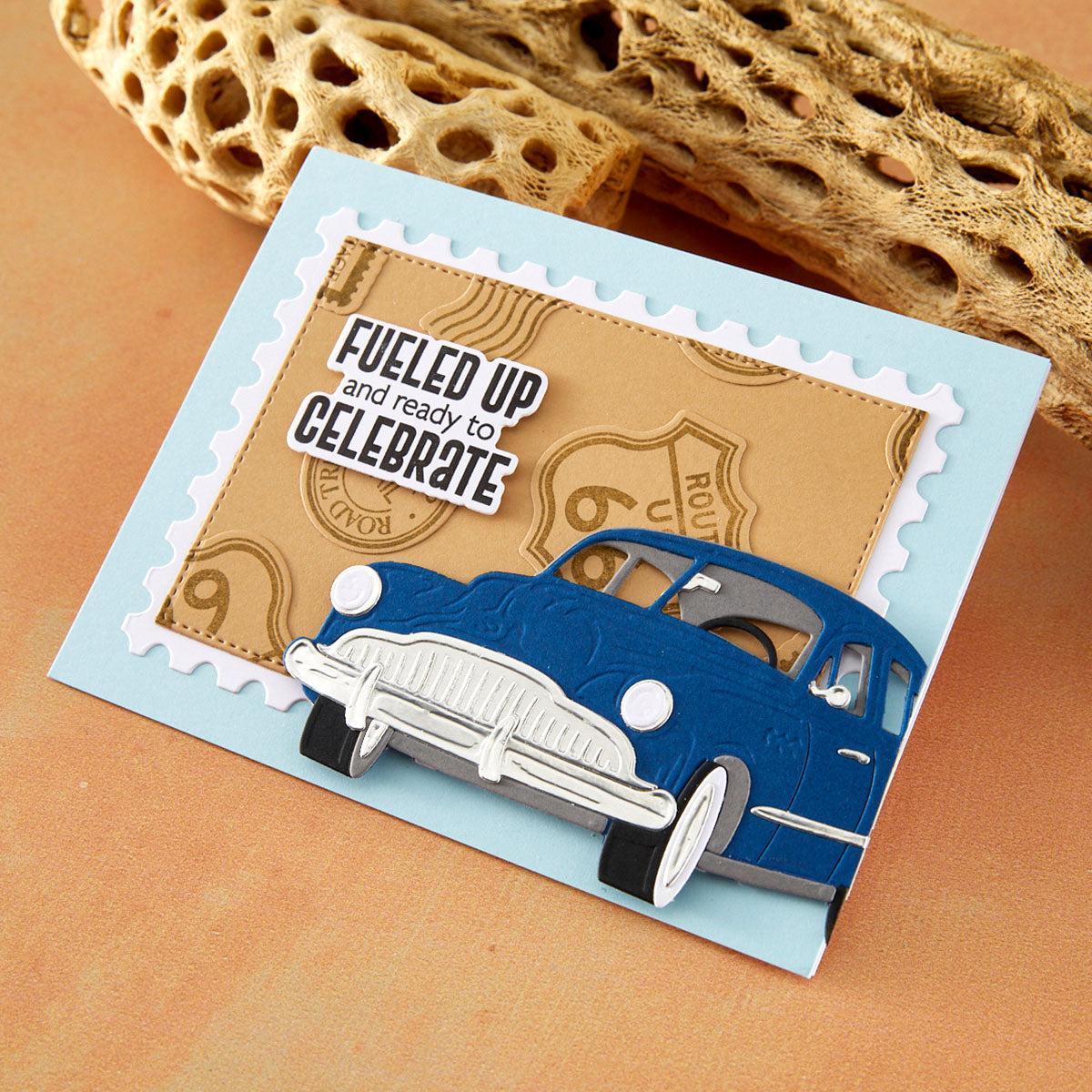 Spellbinders - Classic Road Legends 2.0 Collection - Clear Stamps &amp; Dies - Road Trip Adventures Sentiments-ScrapbookPal