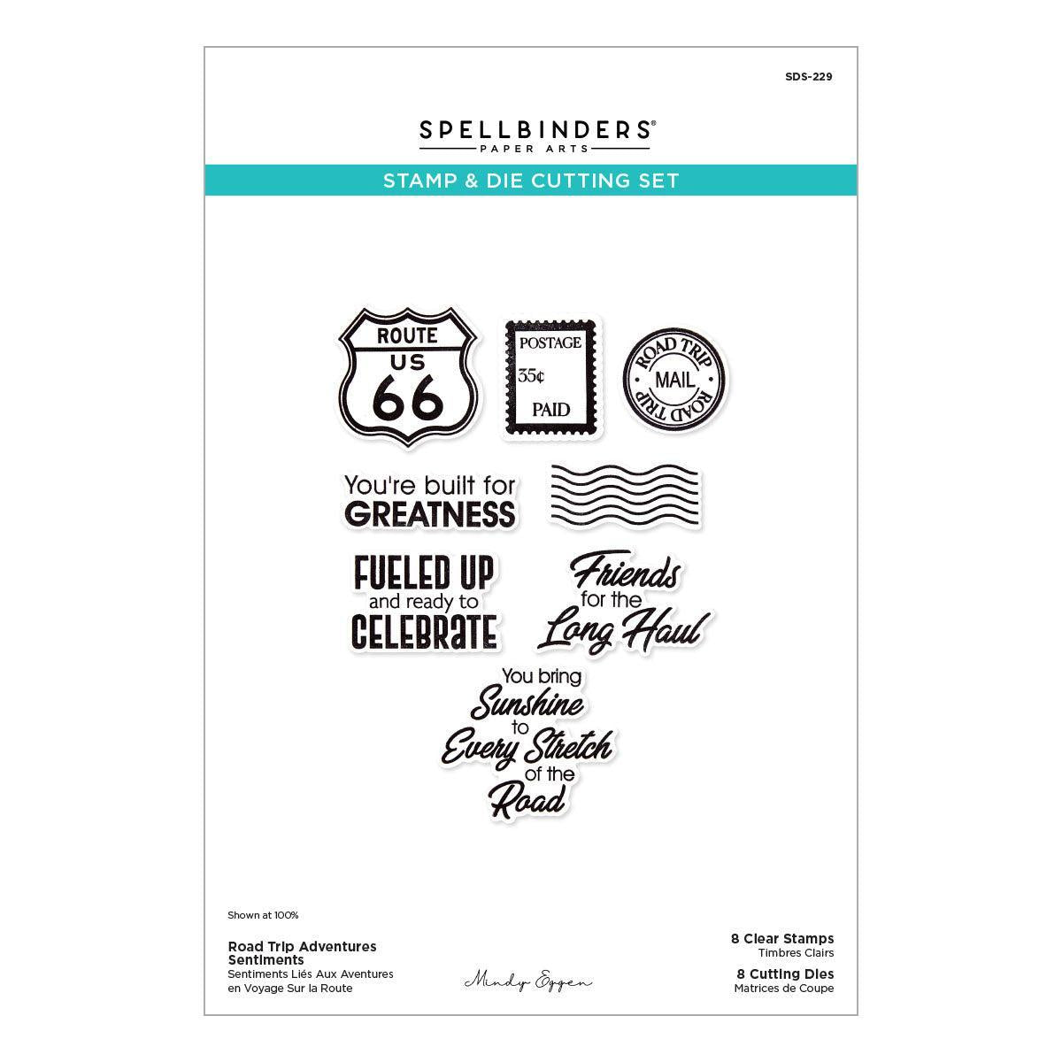 Spellbinders - Classic Road Legends 2.0 Collection - Clear Stamps &amp; Dies - Road Trip Adventures Sentiments-ScrapbookPal