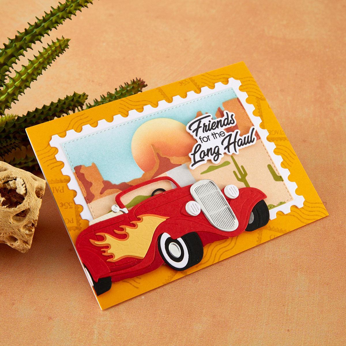 Spellbinders - Classic Road Legends 2.0 Collection - Stencils - Highway Horizons-Desert-ScrapbookPal