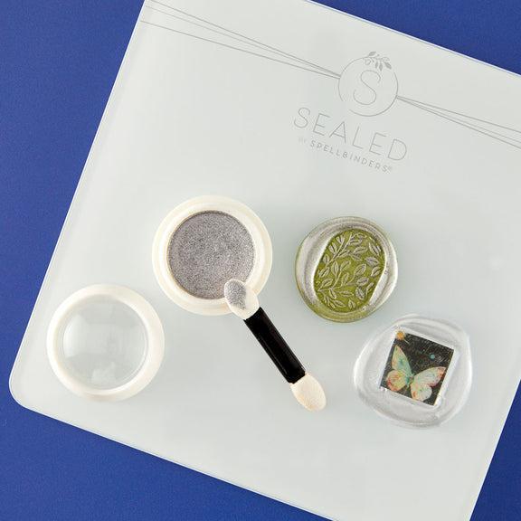 Spellbinders - Clear Seal Maker Tool Collection - Wax Seal Powder - Silver Bullion-ScrapbookPal