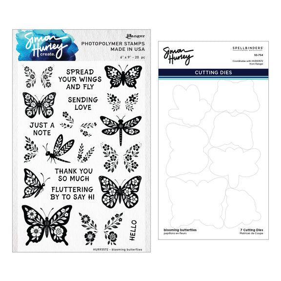 Spellbinders - Clear Stamps & Dies - Blooming Butterflies-ScrapbookPal
