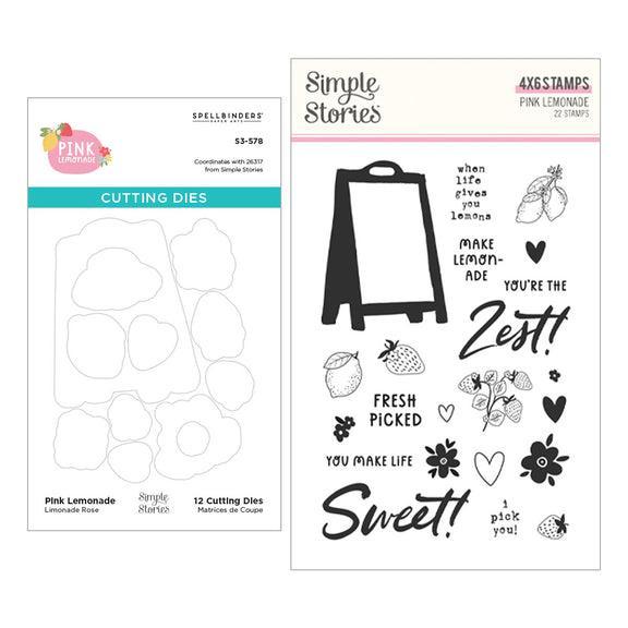 Spellbinders - Clear Stamps &amp; Dies - Pink Lemonade-ScrapbookPal