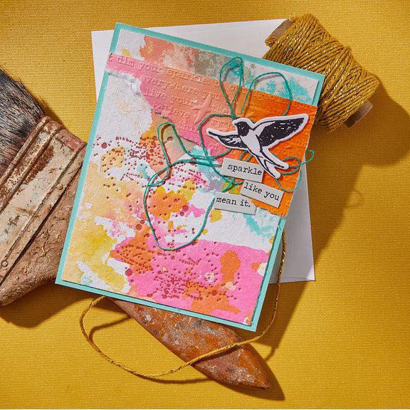 Spellbinders - Collaged Birds Collection - 3D Embossing Folder - Soaring-ScrapbookPal
