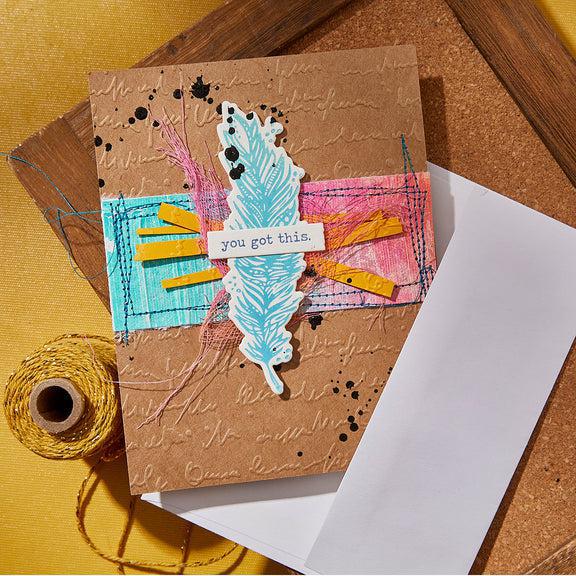 Spellbinders - Collaged Birds Collection - Embossing Folder - Scribbled Letter-ScrapbookPal